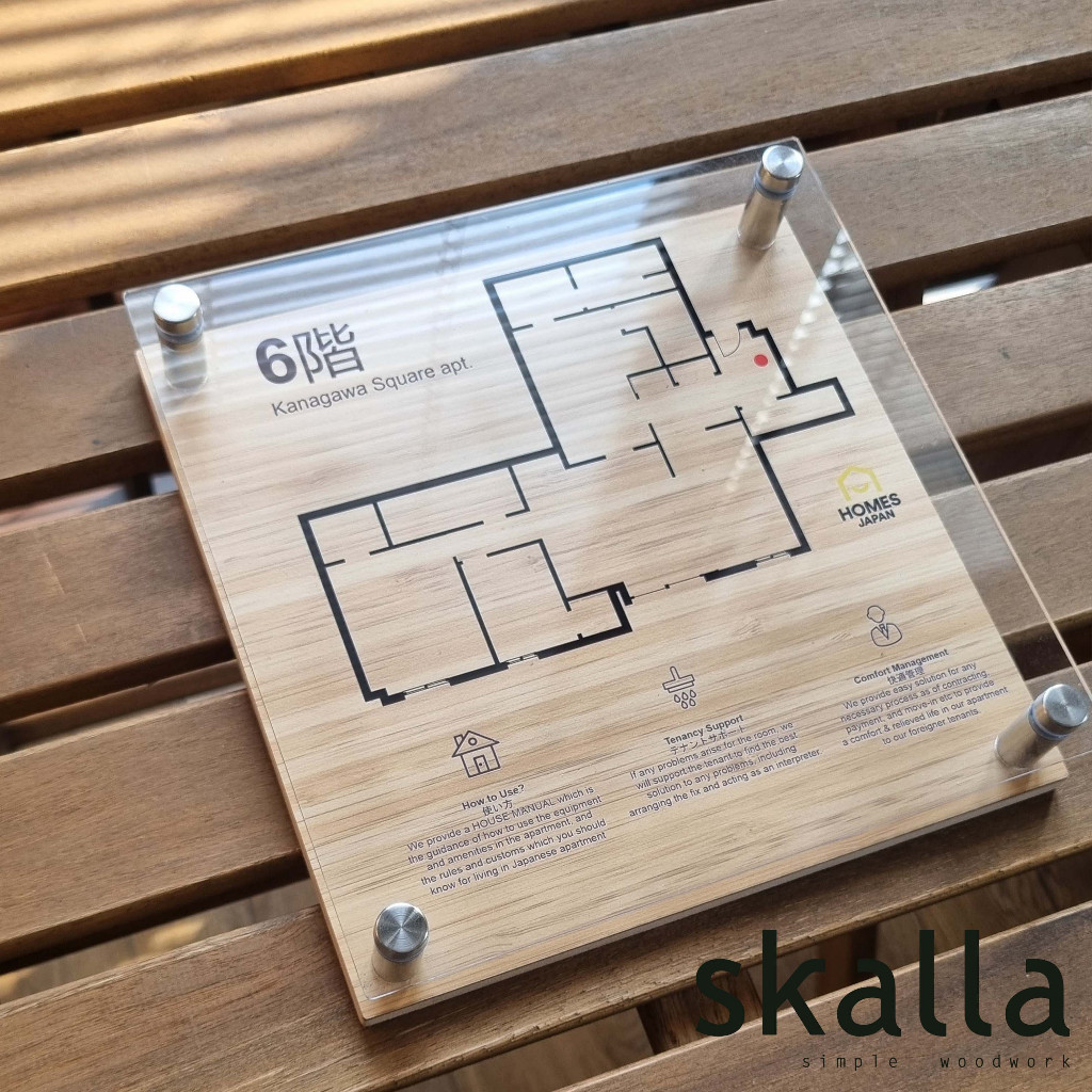 Jual wall mounted acylic wood sign signage dinding papan nama ruangan ...