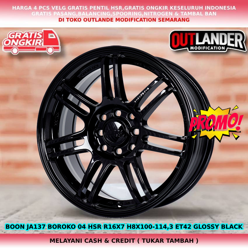 Jual Velg hsr boon r16 black avanza livina confero maestro city vios ...