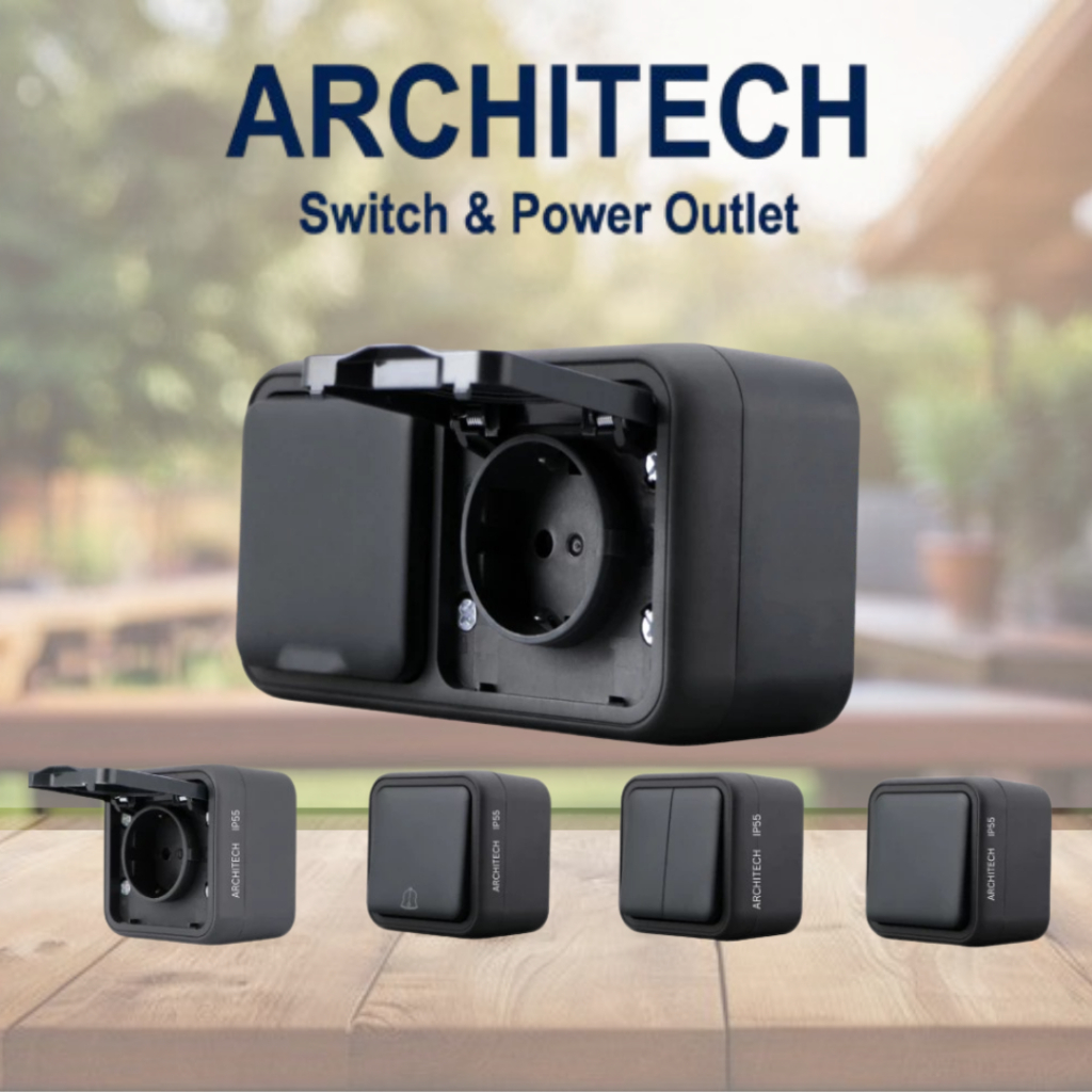 Jual ARCHITECH STOP KONTAK SAKLAR OUTDOOR WATERPROOF BLACK | Shopee ...