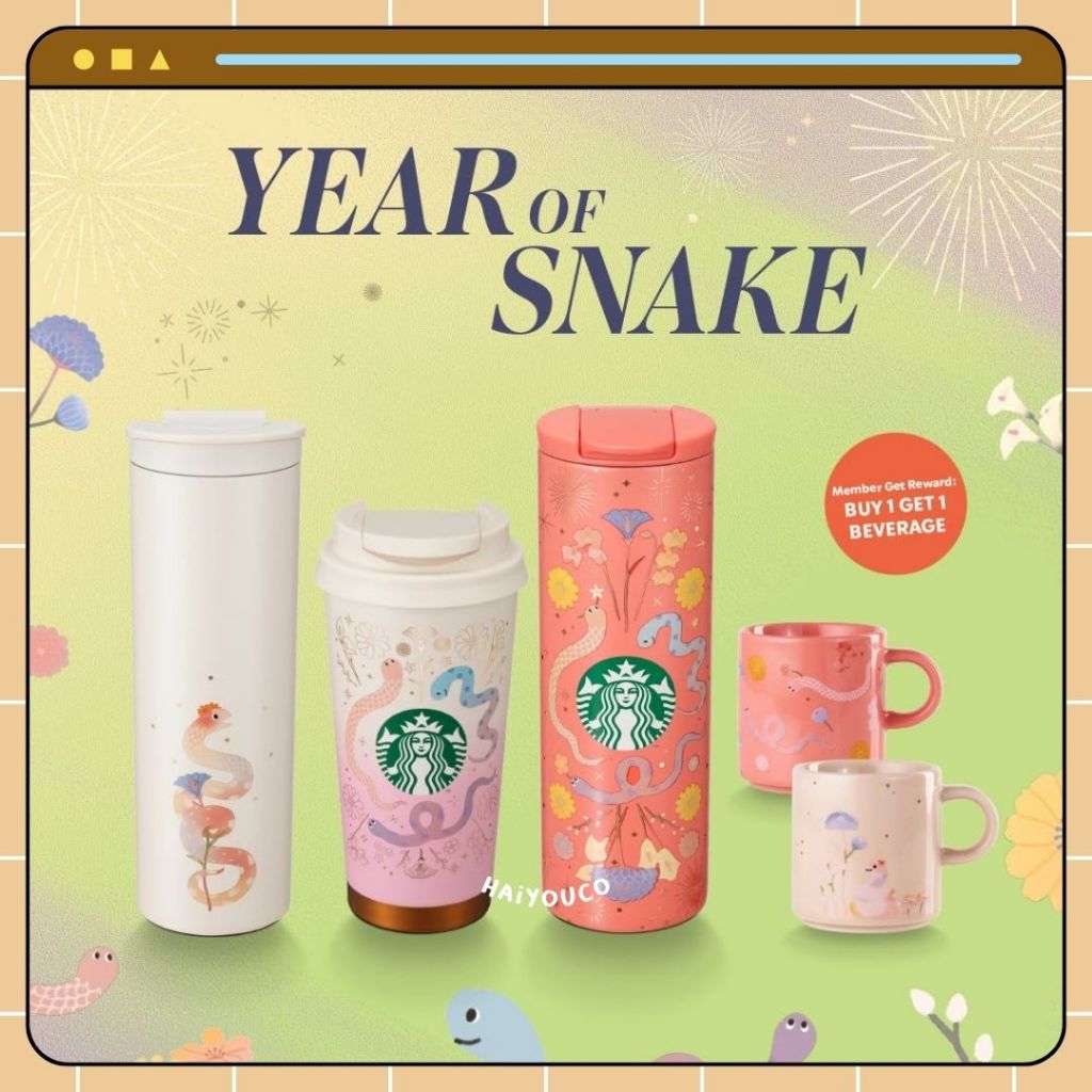 Jual Tumbler Starbucks Chinese New Year 2025 Floral Snake Grande