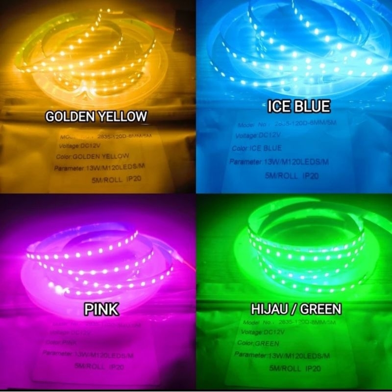 Jual LAMPU LED STRIP LIGHT EMICO DC 12 VOLT 120 LED 5M/ROLL IP33 SNI ...