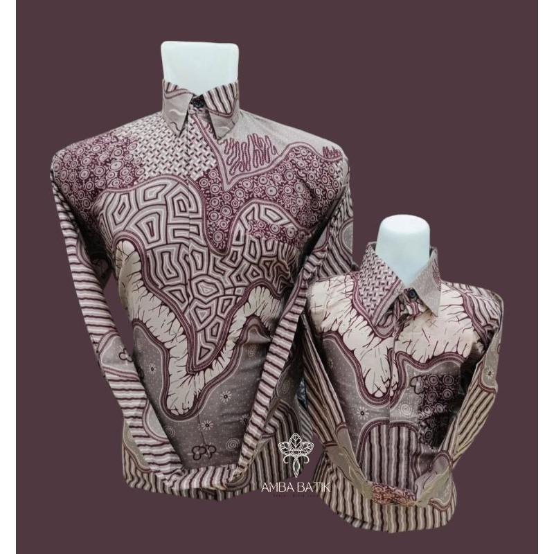 Jual Batik Couple Ayah Pakai Lapisan Puring Premium dan Anak Tidak ...