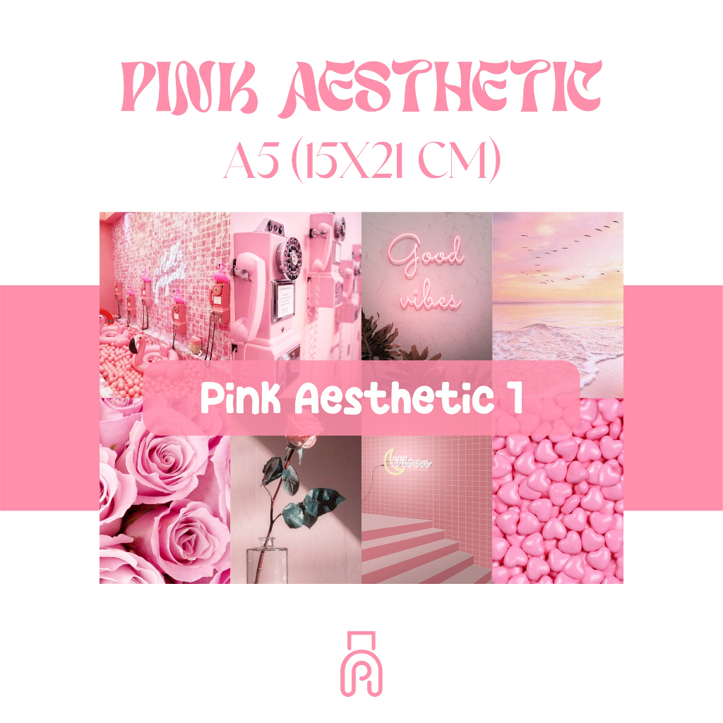 Jual (8 pcs) Cetak poster pink aesthetic ukuran A5 (15x21 cm) | Shopee ...