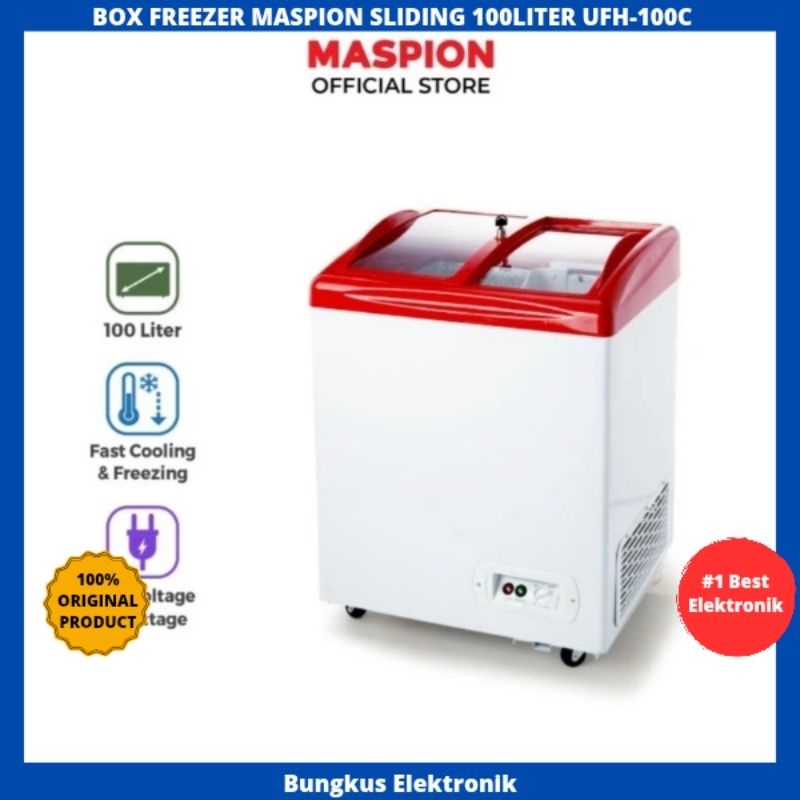 Jual BOX FREEZER MASPION SLIDING 100LITER UFH-100 CHEST FREEZER MASPION ...