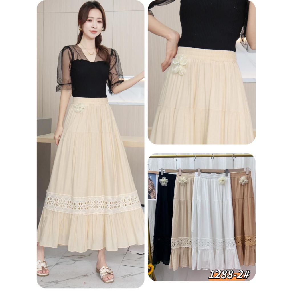 Jual ROK WANITA RAMPEL RENDA 1288-2# POR (BROS BUNGA) COTTON BANGKOK ...