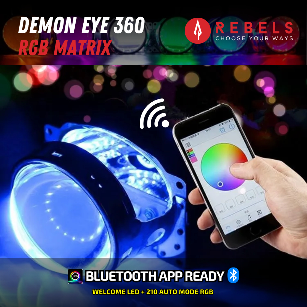 Jual Demon Devil RGB 360 Harga Satuan untuk Projie Biled dan HID Motor ...
