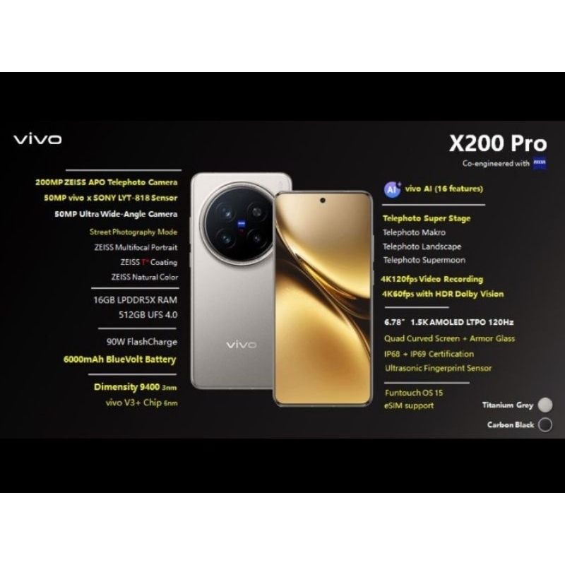 Jual VIVO X200 PRO RAM 16 + 16/512 GB ZEISS garansi resmi 1 Jual VIVO X200 PRO RAM 16 + 16/512 GB ZEISS garansi resmi 1