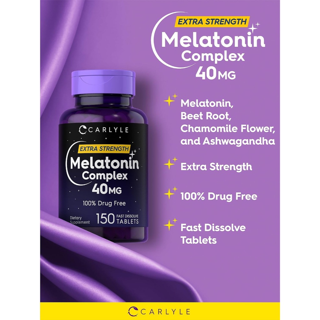 Jual Carlyle Melatonin Complex 40mg | 150 Fast Dissolve Tablets | with ...