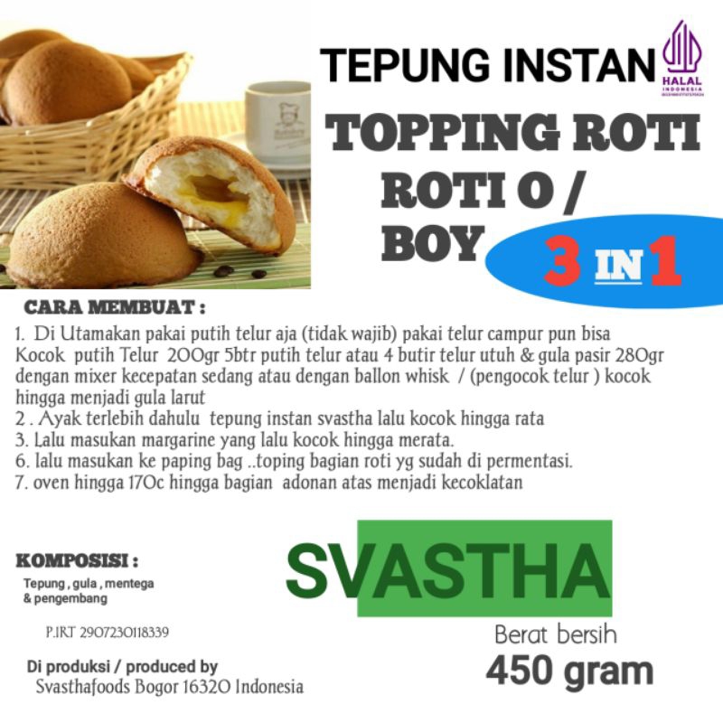 Jual Paket resep toping roti boy/ Premix toping roti boy/ Tepung instan ...