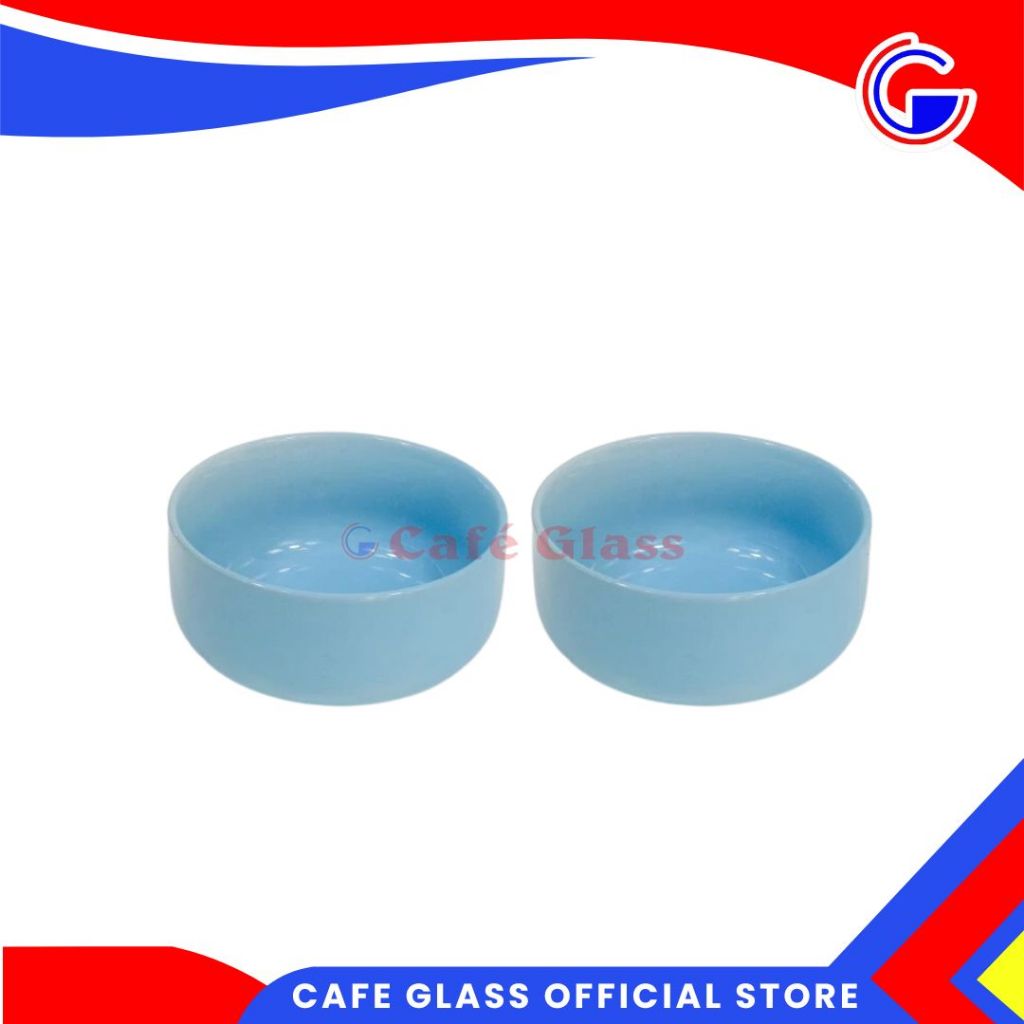 Mangkok Soup Keramik - Mangkuk Keramik - Mangkok Tones Solid Biru 5.5