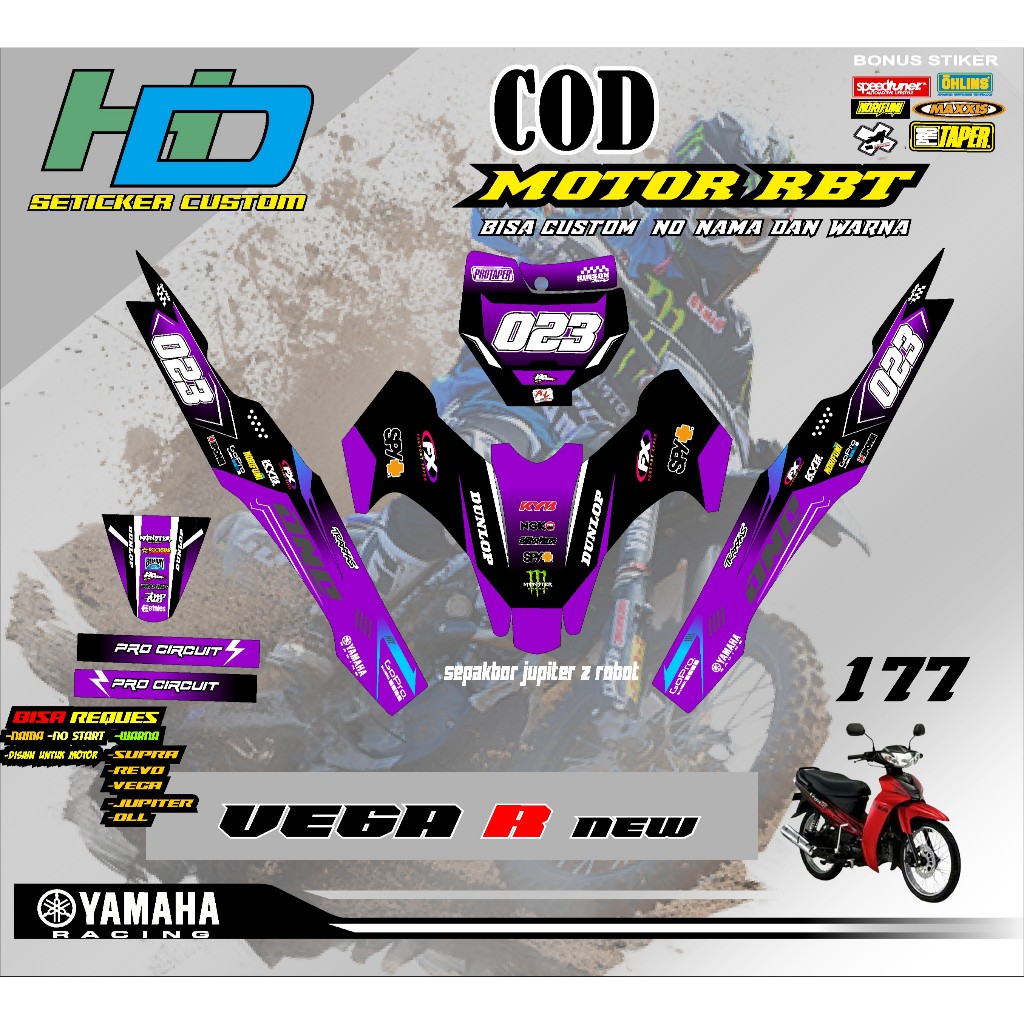 Jual Sticker Striping RBT MOTOR VEGA R NEW SEMI FULL BODY Motor Desain ...