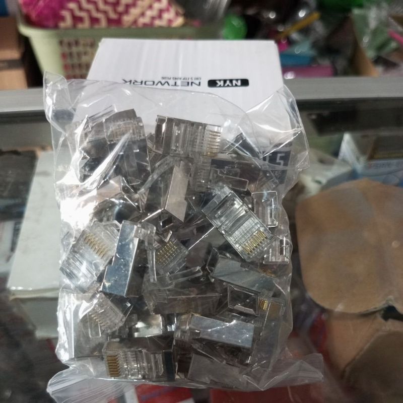 Jual NYK RJ45 cat 5 / connector RJ45 nyk metal | Shopee Indonesia