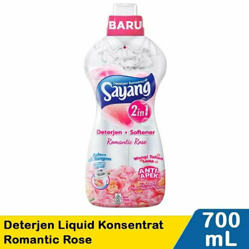 Jual Sayang Deterjen 2in1 Plus Pelembut Romantic Rose Botol 700 ml ...