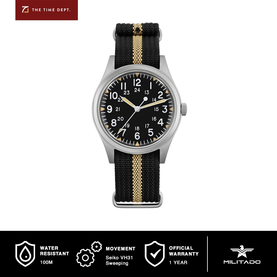 Jual Militado ML07 High Domed Sapphire Glass Field Watch Jam Tangan ...