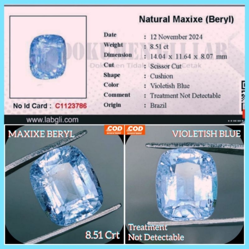 Jual NATURAL BATU PERMATA MAXIXE BERYL HQ (FREE MEMO) G008 | Shopee ...