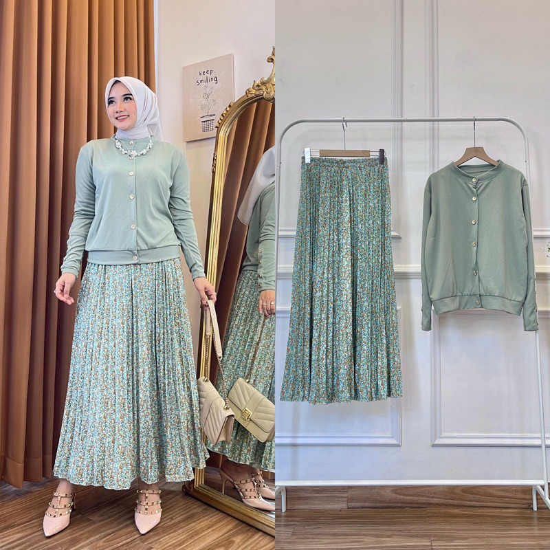Jual SETELAN ROK DAN TUNIK TERPISAH / SET ROK PLISKET PREMIUM / SET ROK ...