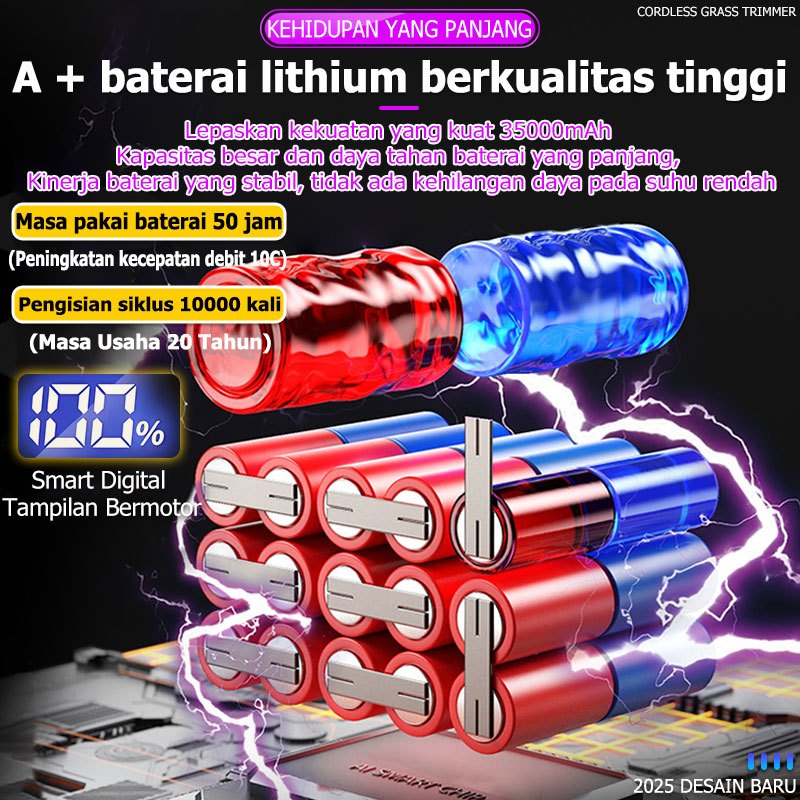 Jual 【Daya tahan baterai 300 jam】Mesin potong rumput 588V Mesin ...