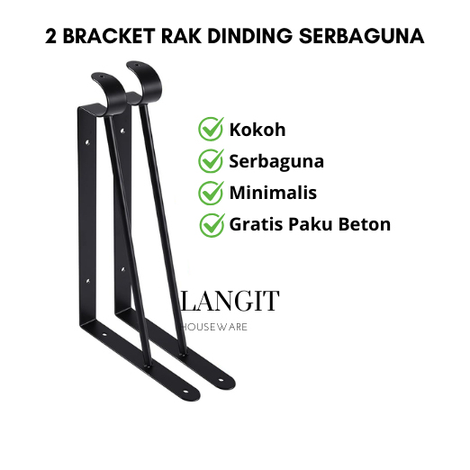 Jual Bracket rak dinding besi siku serbaguna. Panjang 30cm | Shopee ...