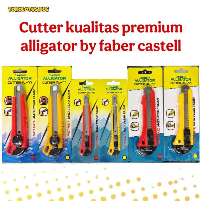 Jual Cutter silet tajam kuat alligator by faber castell dengan pengunci ...