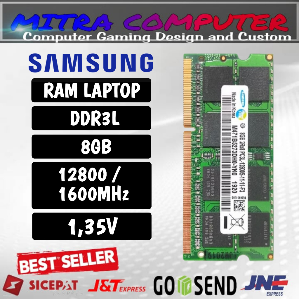 Jual RAM NB SAMSUNG DDR3L 8GB 12800 1600MHz LAPTOP NB SODIMM