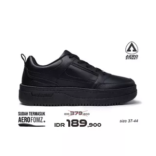 Aerostreet 37-44 Brooklyn Hitam Hitam Hitam - Sepatu Sneakers Casual Sport