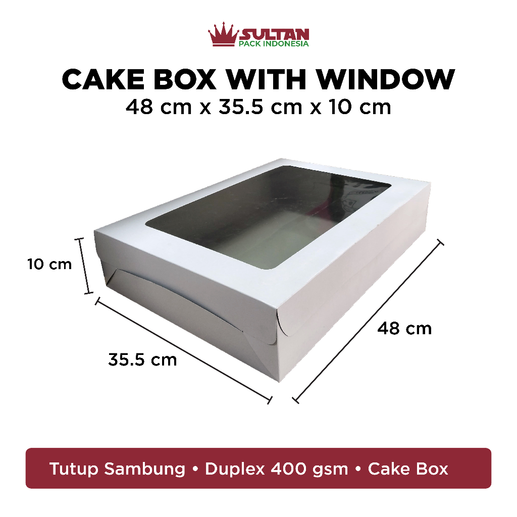 Jual Cake Box With Window/Kotak Kue Mika/Box Duplex Dengan Mika/Warna ...