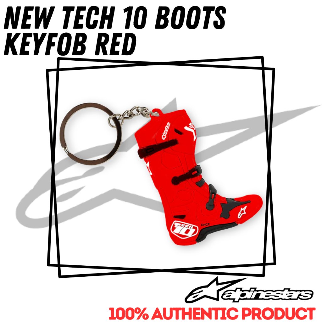 Jual ALPINESTARS NEW TECH 10 RED BOOT KEYFOB KEYCHAIN GANTUNGAN KUNCI ...