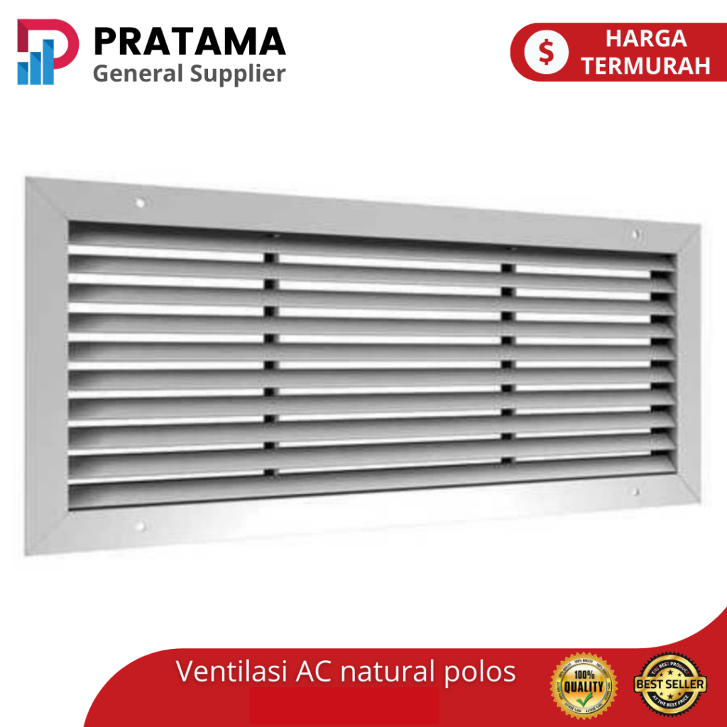Jual almunium grille RAG 76 x 11 cm ukuran luar Warna natural daun bisa ...