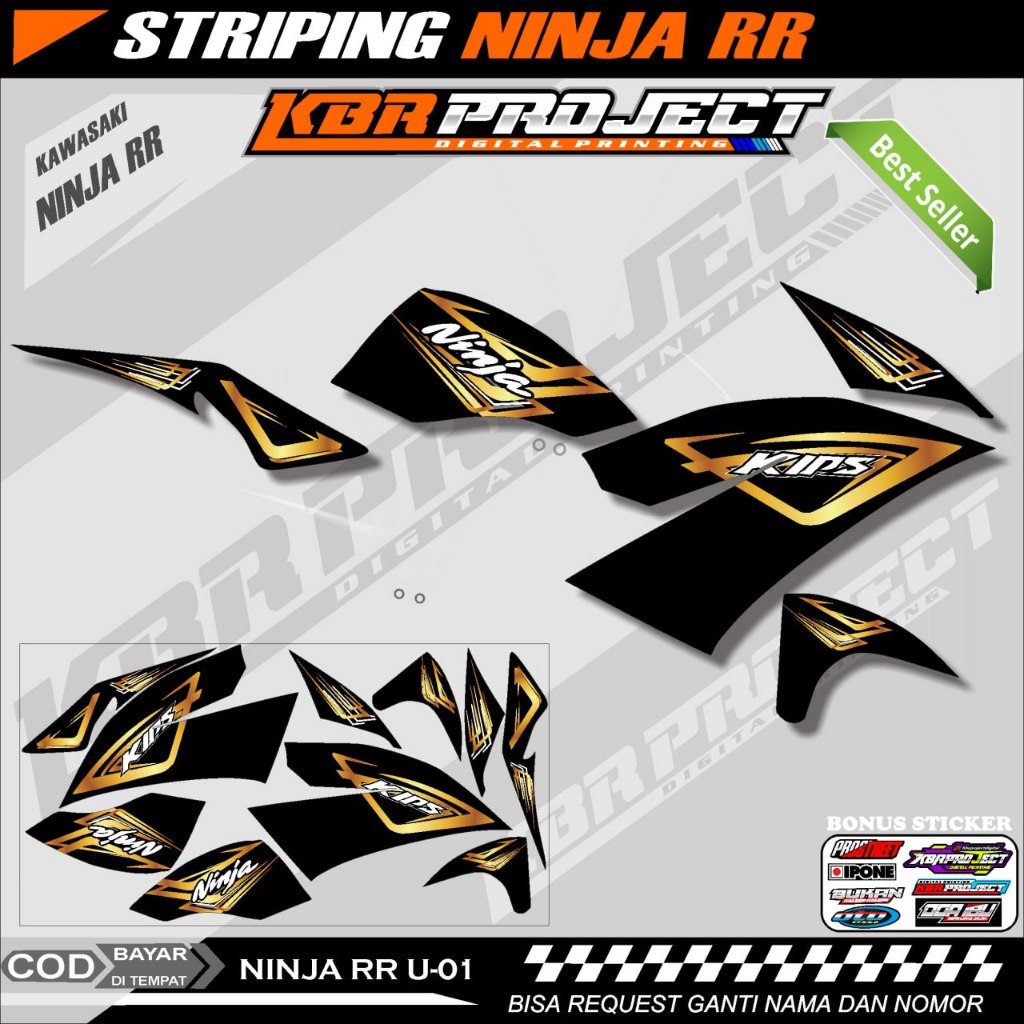 Jual NINJA RR STIKER STRIPING MOTOR KEREN LIS VARIASI STIKER MOTOR ...