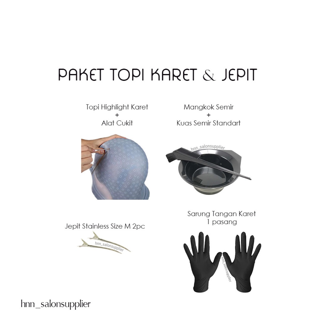 Jual Alat Cat Rambut Salon Paket Semir Lengkap Topi Highligt Silicon ...