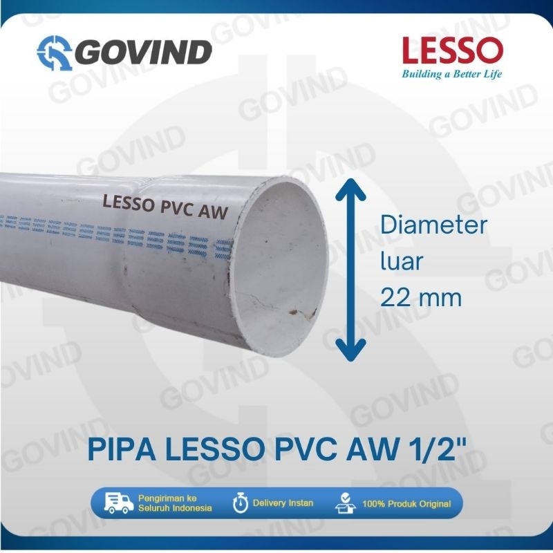 Jual Pipa PVC AW 1/2” LESSO | Shopee Indonesia