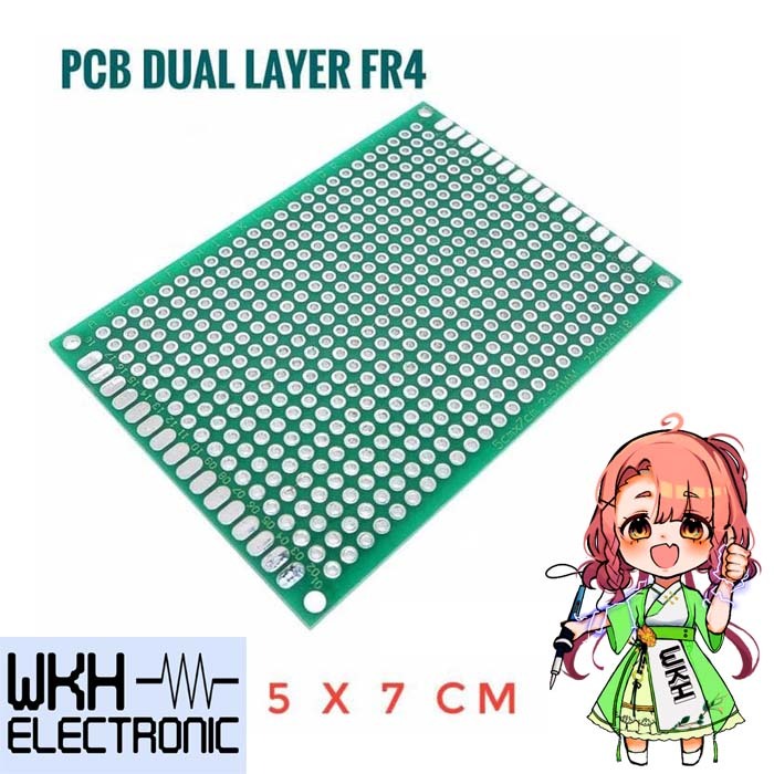 Jual PCB Lubang 5x7cm Double Layer Fiber Matrix Circuit Board Dua Sisi ...