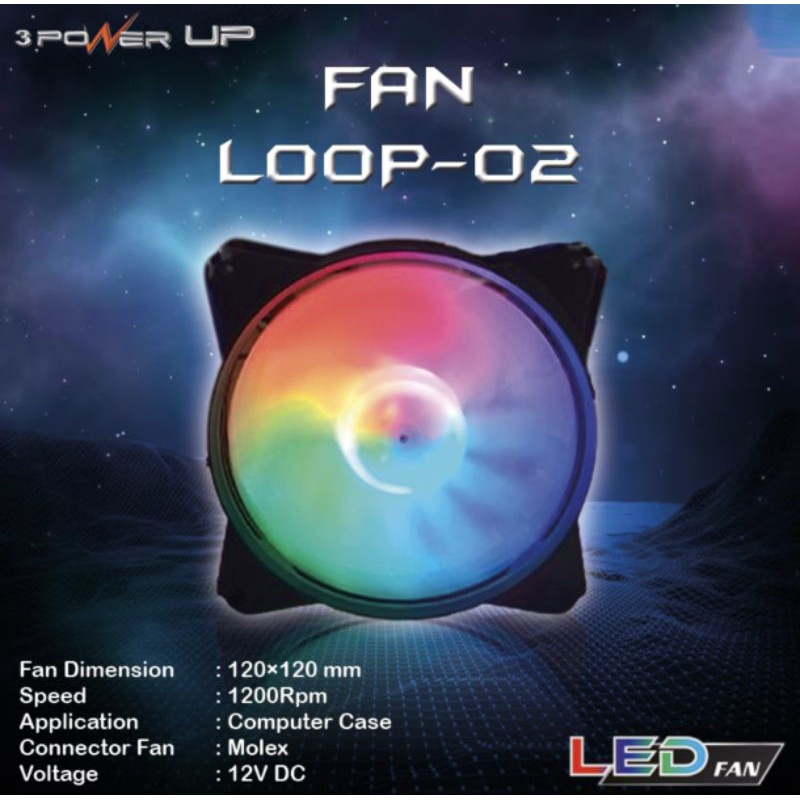 Jual Fan Casing RGB 3PowerUp LOOP FL-02 LED Fan 12cm | Shopee Indonesia
