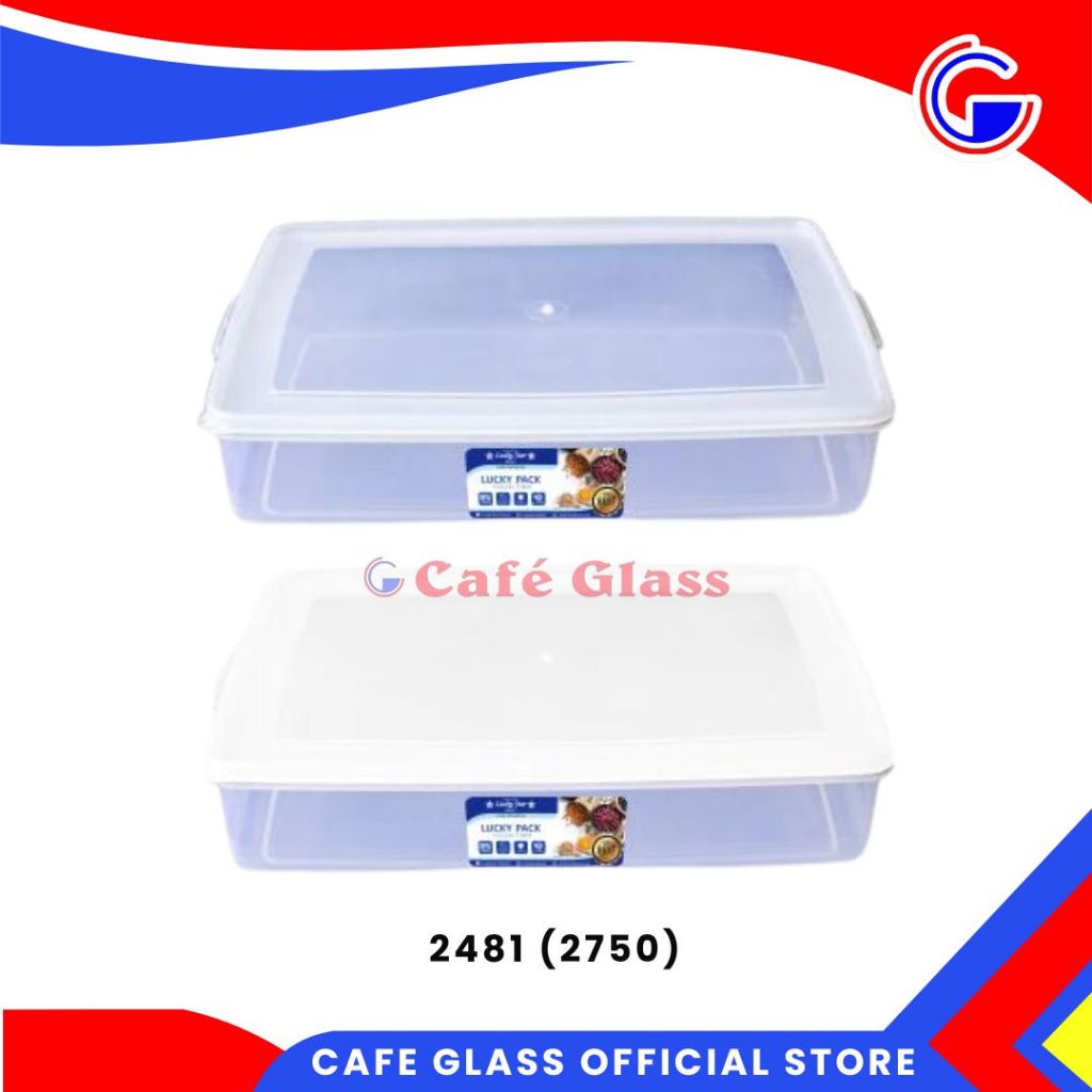 Lucky Star Lucky Pack 2.75L - Wadah Kotak Makan Bening - Toples Plastik Kedap Udara Box Donat Buah Sayur 2481