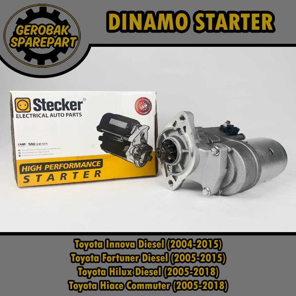 Jual Dinamo Starter Assy - Toyota Innova Diesel (2004-2015) / Fortuner ...