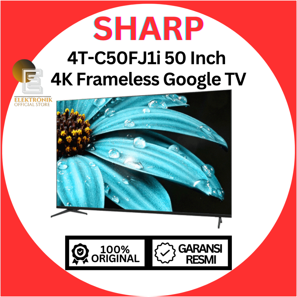 Jual SHARP 50 Inch 4K Frameless Google TV 4T-4TC50FJ1I/4TC50FJ1I ...