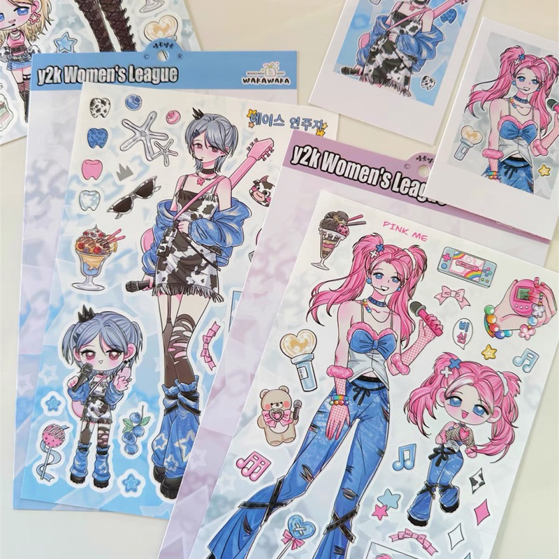 Jual sticker deco anime girl y2k wkwk dekorasi stiker readystock B2801 ...