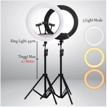 Ringlight Mj45 Jumbo Touchscreen Live Streaming 45Cm Lampu Live Streaming Vlogger Ring Light