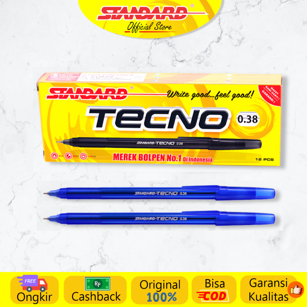 Standard - Pulpen Tecno 0.38 ( Alat Tulis / Pen / Ballpoint / Pena ) (6)