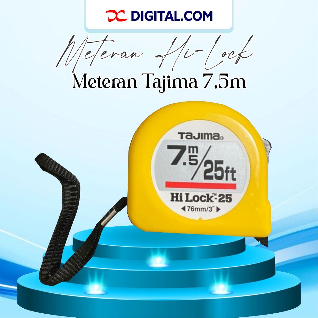 Jual Meteran Hi-Lock Tajima 7,5 meter Kuning Measuring Tape | Shopee ...