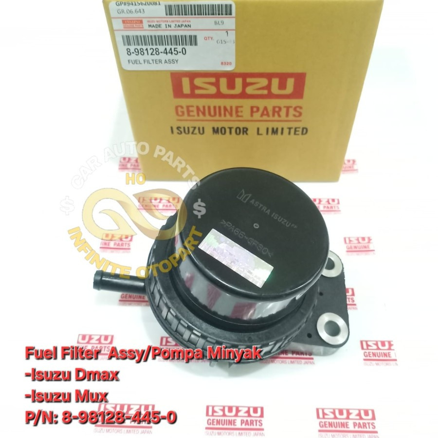 Jual FUEL FILTER ASSY POMPA MINYAK ISUZU DMAX 2.5 MUX 8-98128-445-0 ...