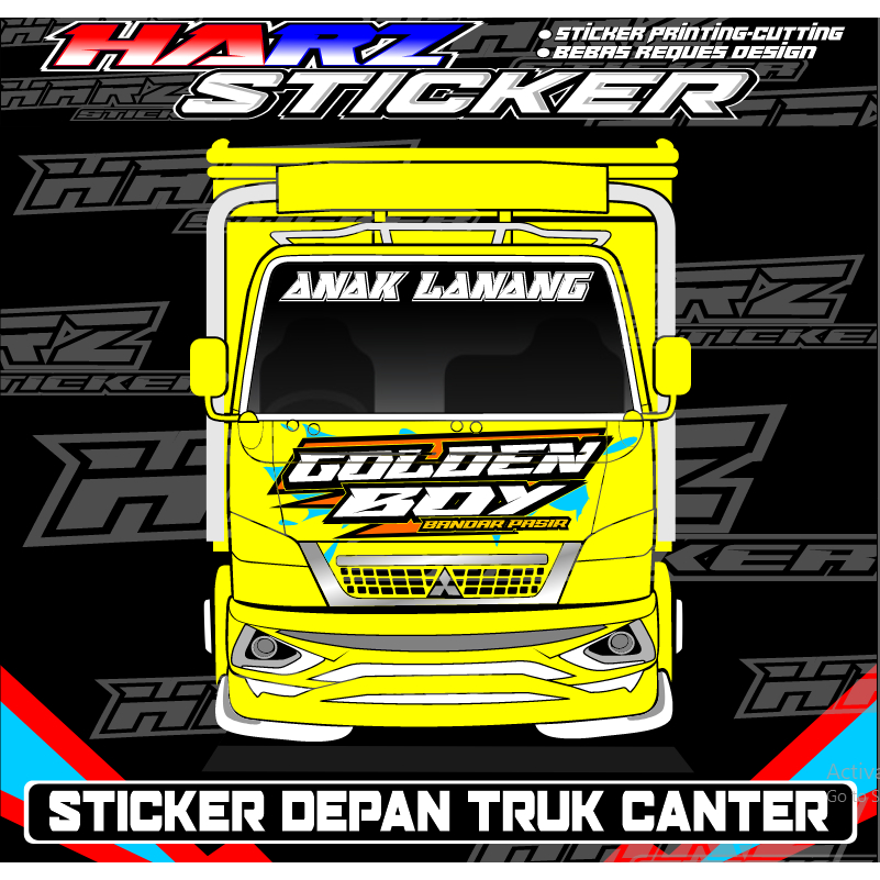 Jual Stiker Kabin Depan Truk Canter-Stiker Golden Boy-Stiker Variasi ...