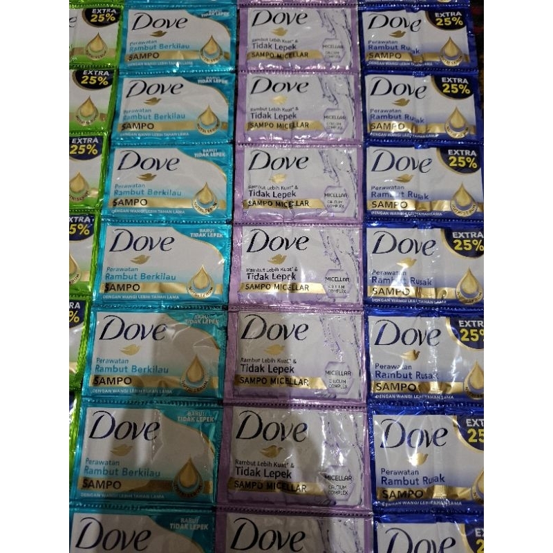 Jual DOVE Shampoo 10 ml 1 Renteng Isi 12 Sachet / Shampoo Dove Sachet ...