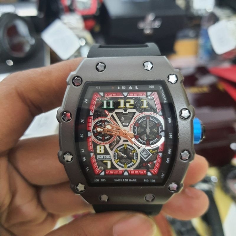 Jual Jam Tangan Pria Sultan Original Viral Rubber Look Like RM | Shopee ...