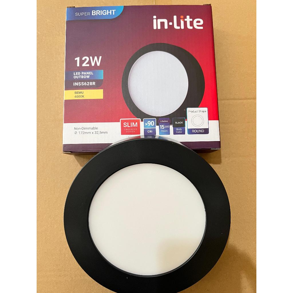 Jual InLite Downlight Outbow Bulat Body Black/hitam 6W 12W 18W In lite ...