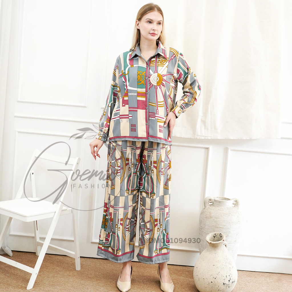 Jual Ilook | LD 115 One Set Dream Setelan Mat Silk Atasan Lengan ...