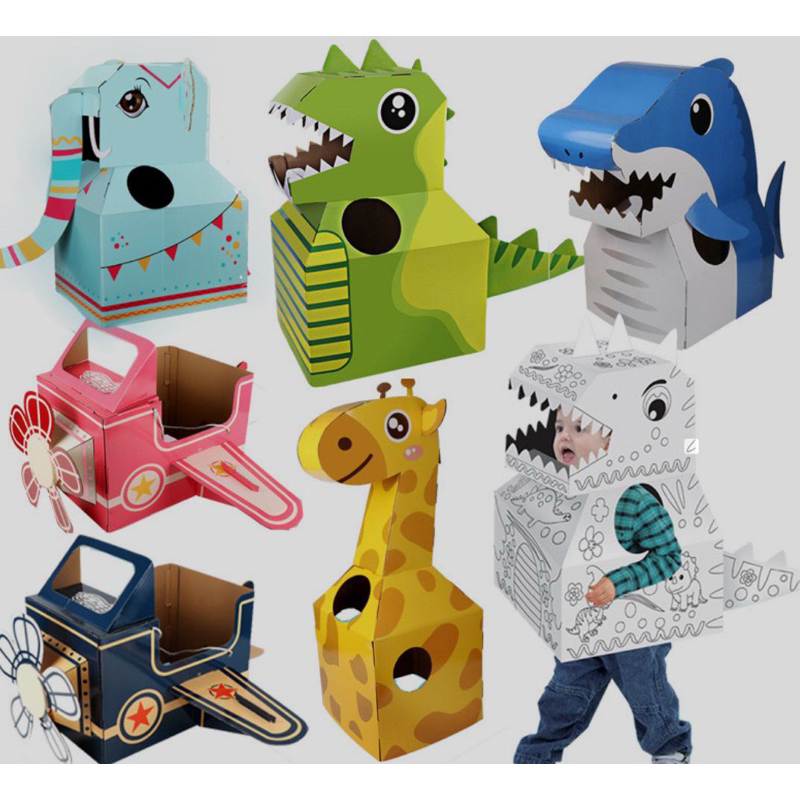 Kostum dinosaurus DIY painting motif dinosaurus/cosplay astronot hewan pesawat mobil traktor shark jerapah gajah