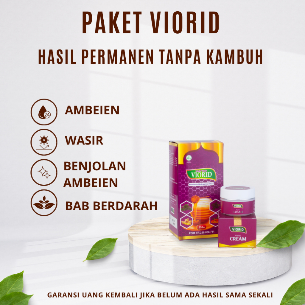 Dijamin Original Viorid Madu Obat Ambeien Wasir Paling Ampuh Herbal Ambeyen Luar Stadium 1 2 3 4 Ambien Cepat Original Benjolan Ambeien BAB Berdarah Susah BAB KRIM CREAM salep