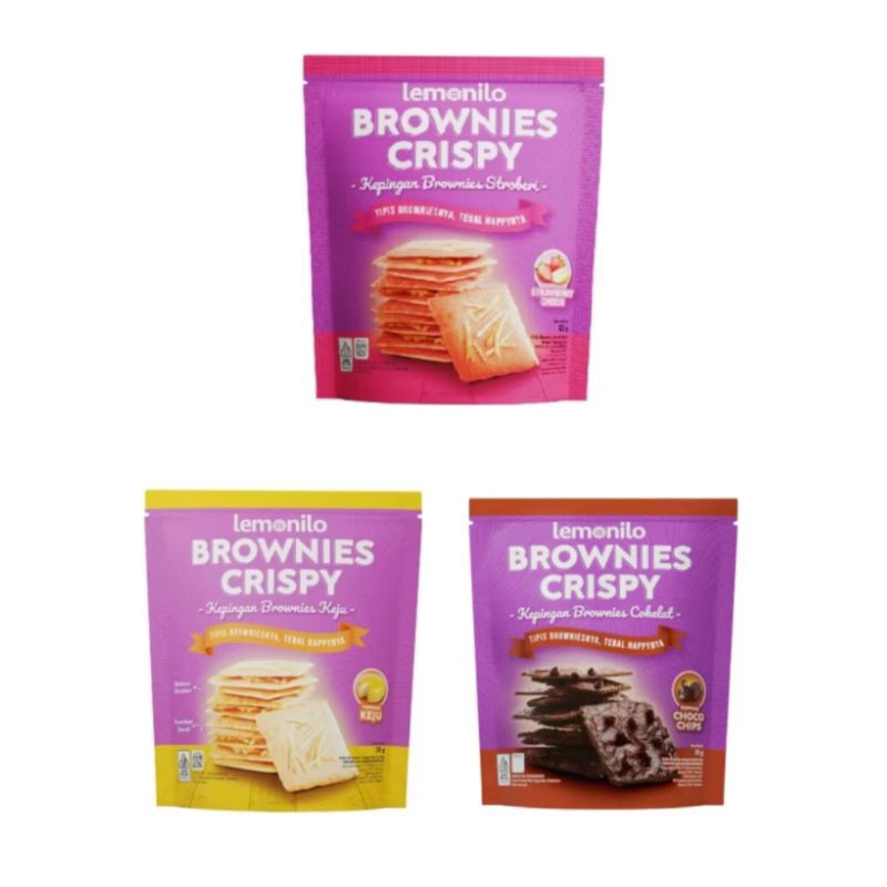 Jual Lemonilo Brownies Crispy Chocochips, Keju, & Strawberry Cheese ...
