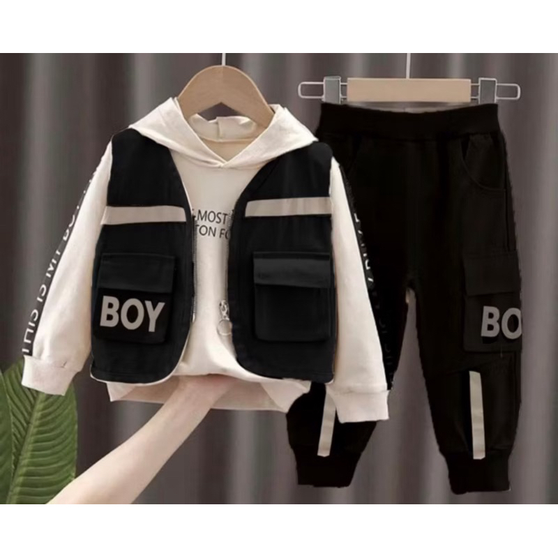 Setelan Anak Baju Kemeja Dan Celana 3 In 1 Harga Grosir 1-5 Tahun - foto 4